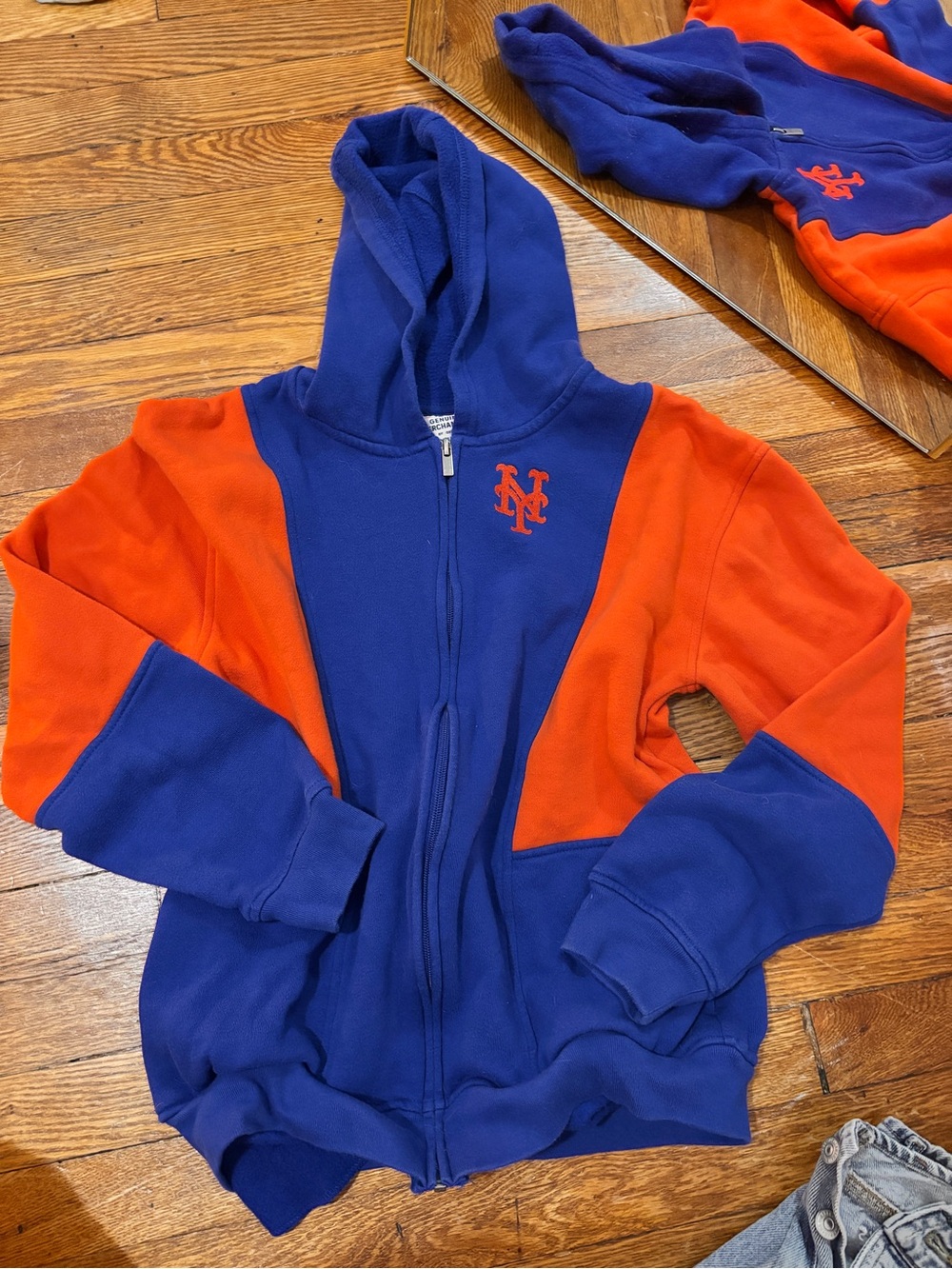 Genuine Merchandise Blue & Orange Kids Zip Hoodie - Team Logo